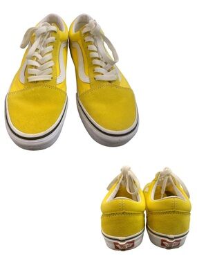 Vans Yellow and White Low-Top Skate Shoes S7